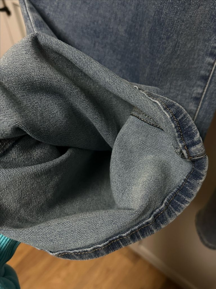 #새상품 : 워싱 스판 청바지 와이드데님 허리밴딩 라이트블루 XL--5