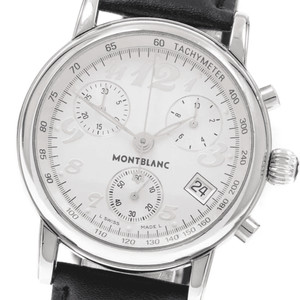 몽블랑 마이스터스틱 7038 크로노그래프 실버 다이얼 쿼츠 남성용 시계