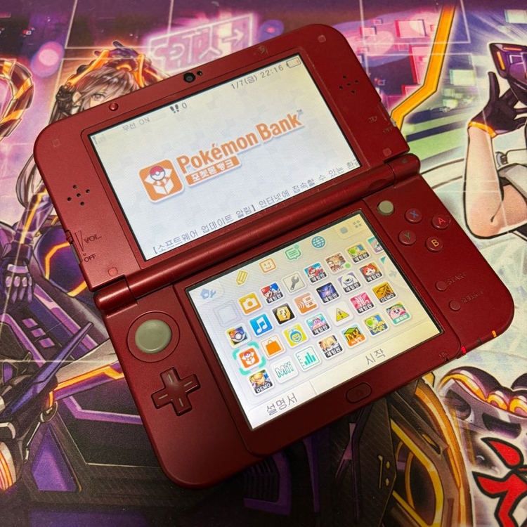 닌텐도 NEW 3DS XL 메탈릭 레드 게임기 포켓몬뱅크--2