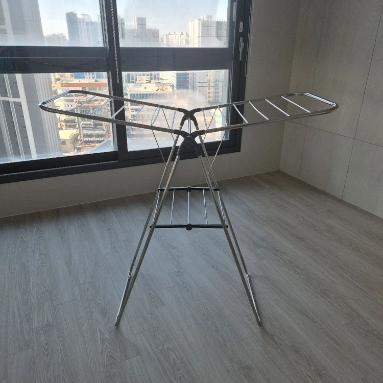 스텐 빨래 건조대 이동식 접이식 이미지