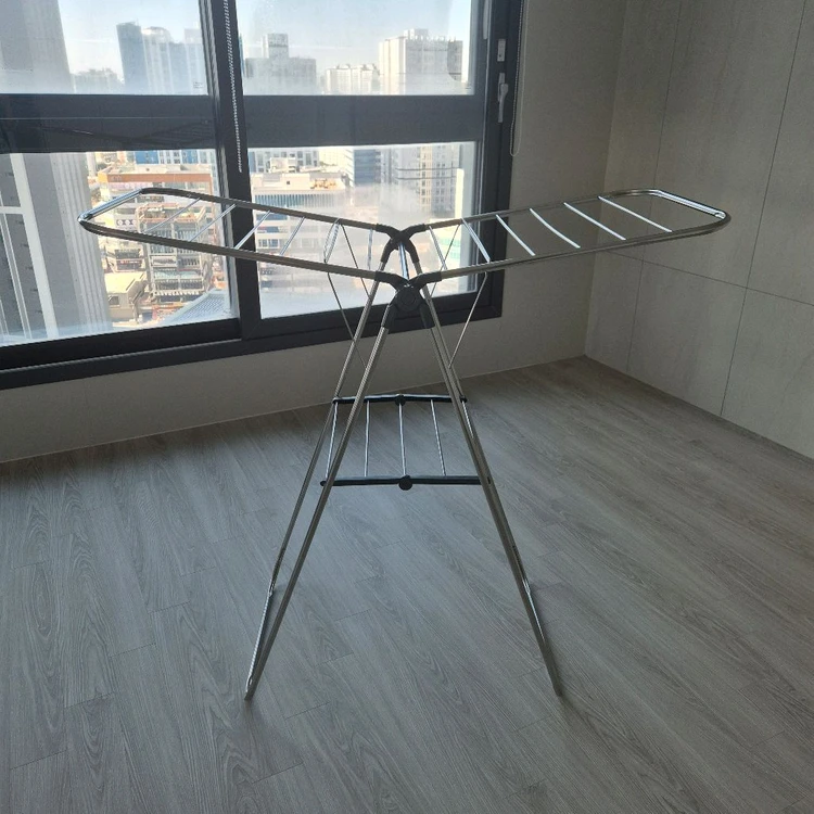스텐 빨래 건조대 이동식 접이식 이미지