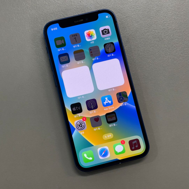 아이폰12미니 블루색상 256용량 미파손 무잔상 상태좋은단말기--1
