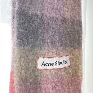 아크네스튜디오 모헤어 체크 머플러 목도리 라일락핑크