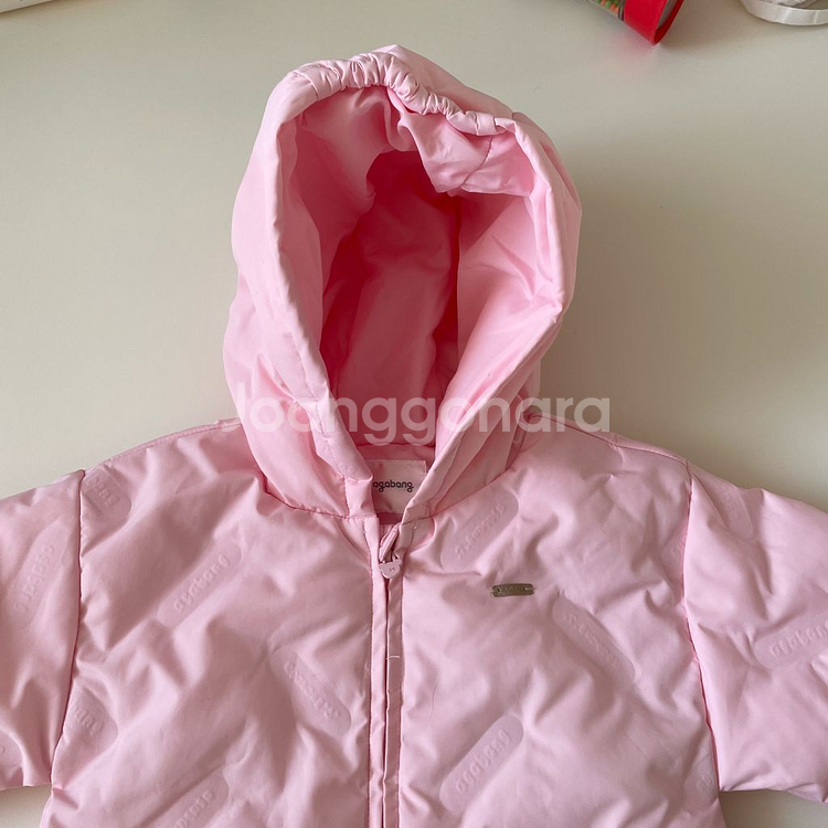 [3회 착용] 아가방 패딩 우주복 / 핑크 80--1