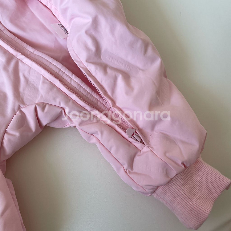 [3회 착용] 아가방 패딩 우주복 / 핑크 80--3