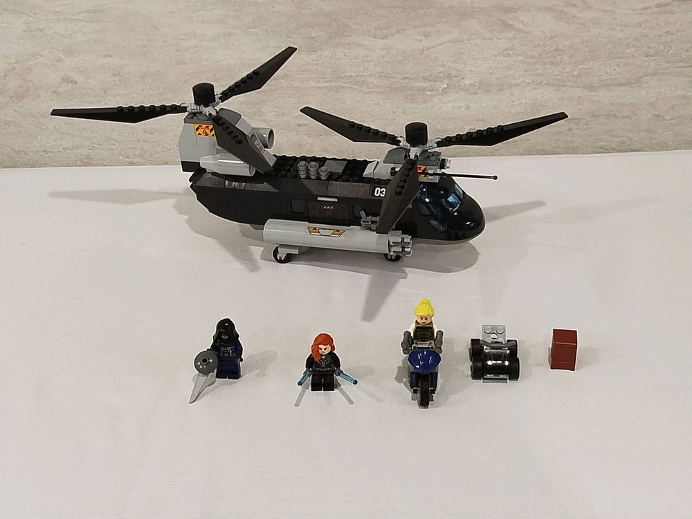 레고 마블 블랙 위도우 헬리콥터 추격전--1
