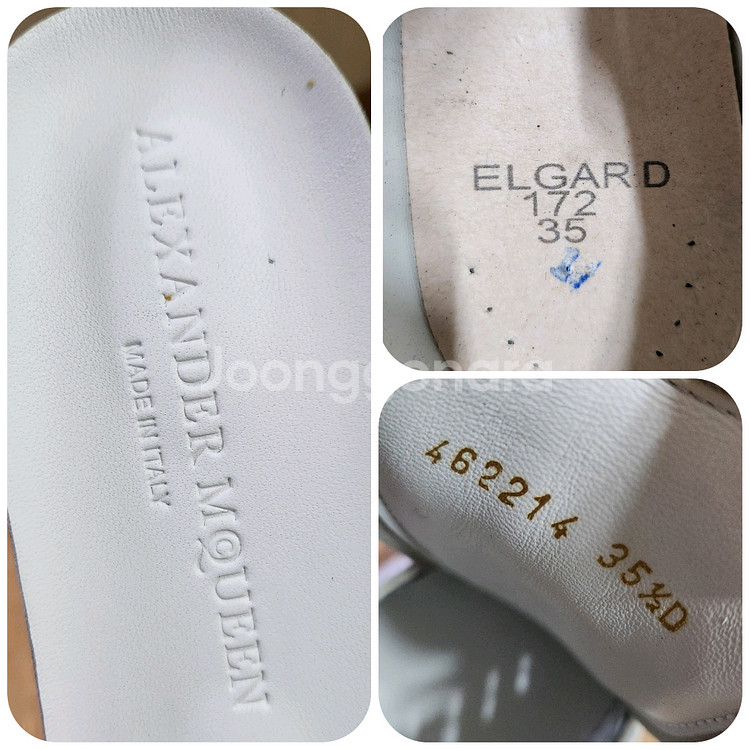 225~230mm 알렉산더맥퀸 스웨이드 블랙탭 스니커즈--8