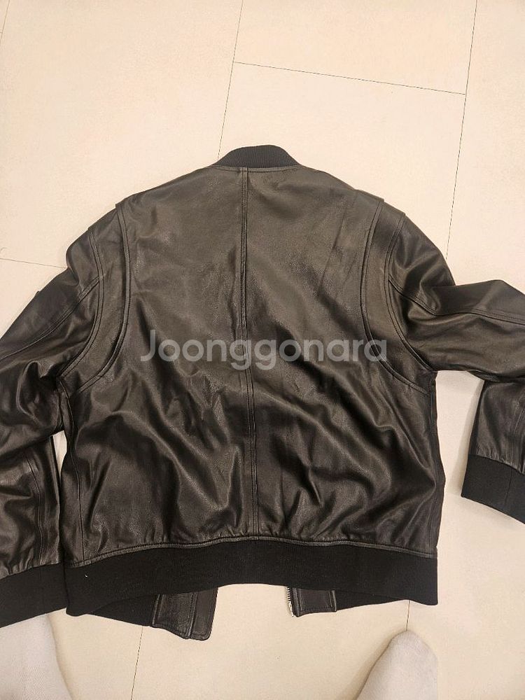 크롬하츠 925실버 가죽 래더 MA-1 자켓--7