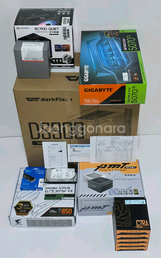 (새제품)RTX 5070Ti, 라이젠 9800X3D, 공랭최강 850W GOLD, B850M, 방송 게이밍컴퓨터본체--7