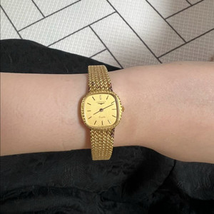 론진 금장 쿼츠 시계