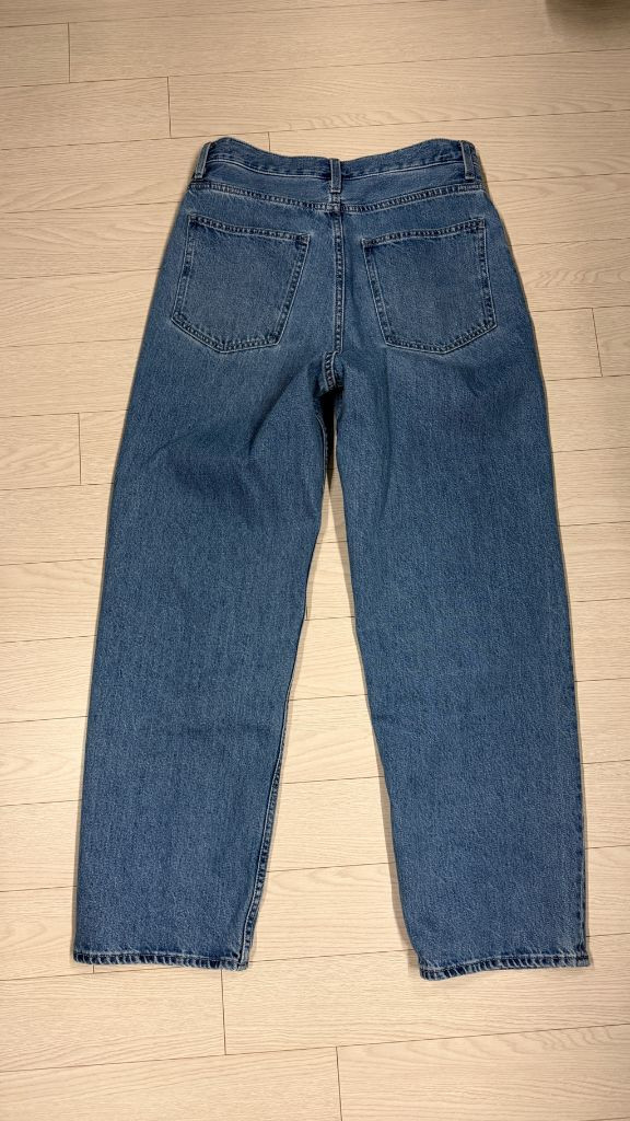 유니클로 와이드 스트레이트진 중청 워싱 28 (기장 미수선)--1