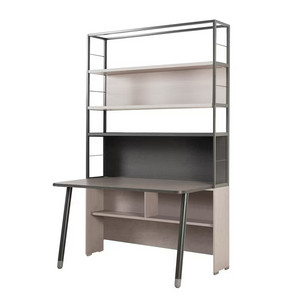 반값 이상 할인-리바트 뉴리브로 책장 1400 컴팩트 전면형 책상세트(다크그레이 다릿발) 이미지