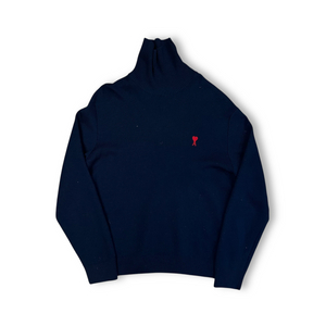 아미 스몰로고 터틀넥 니트