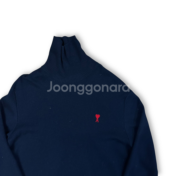 아미 스몰로고 터틀넥 니트--1