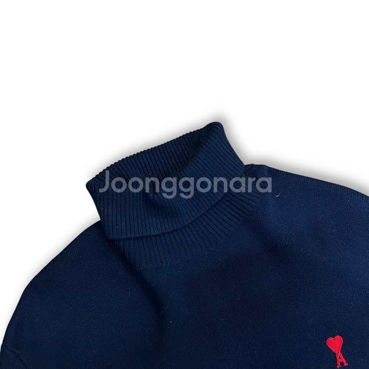 아미 스몰로고 터틀넥 니트--3