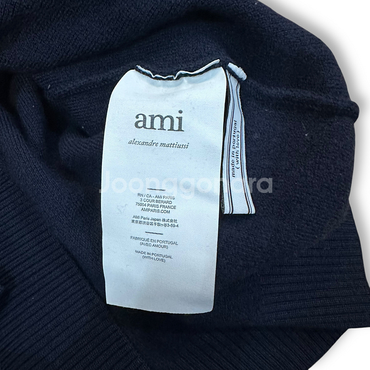 아미 스몰로고 터틀넥 니트--6