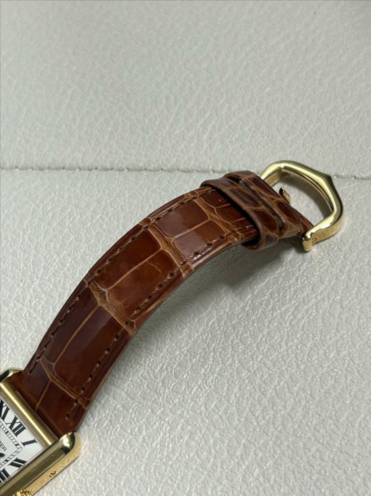 까르띠에 탱크루이 스몰 옐로우골드--6