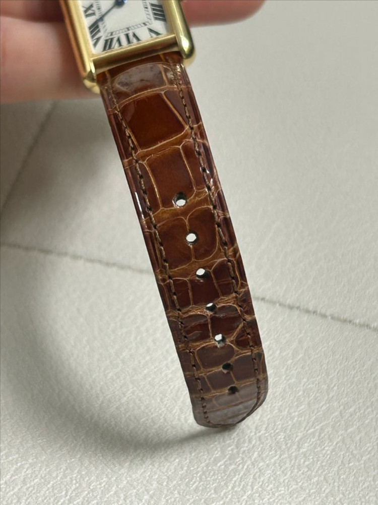 까르띠에 탱크루이 스몰 옐로우골드--9