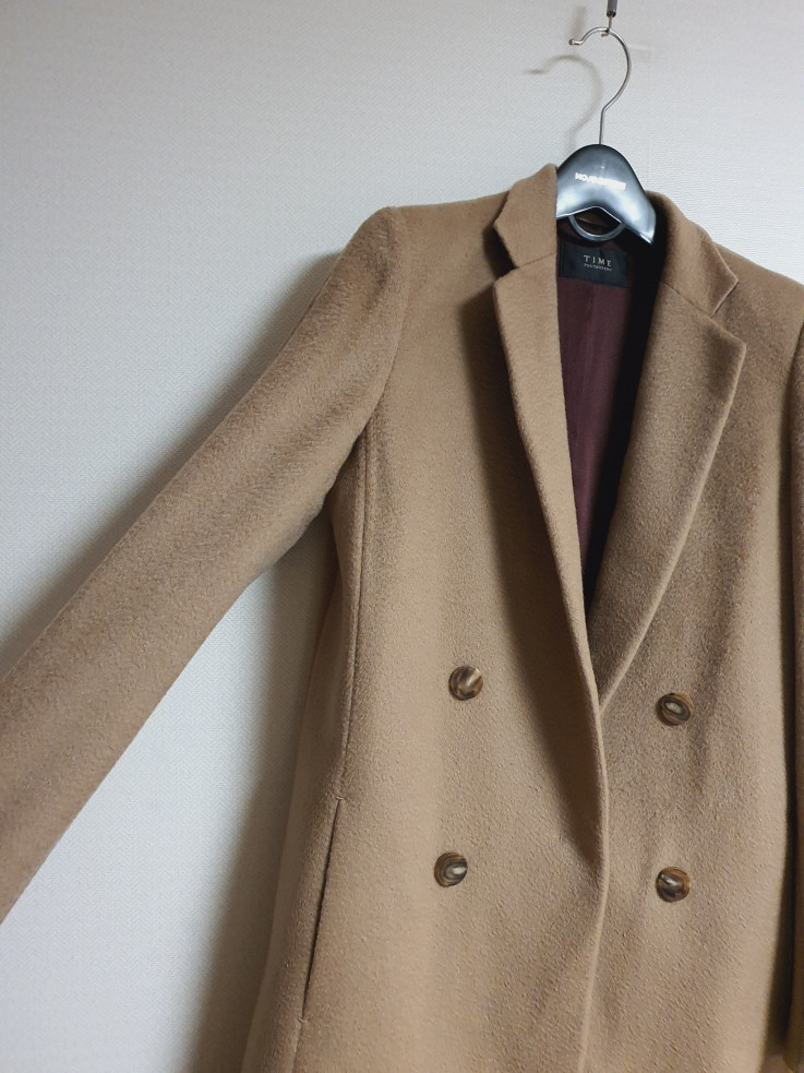 타임 TIME 이태리 100% 캐시미어 코트 55 사이즈 이미지