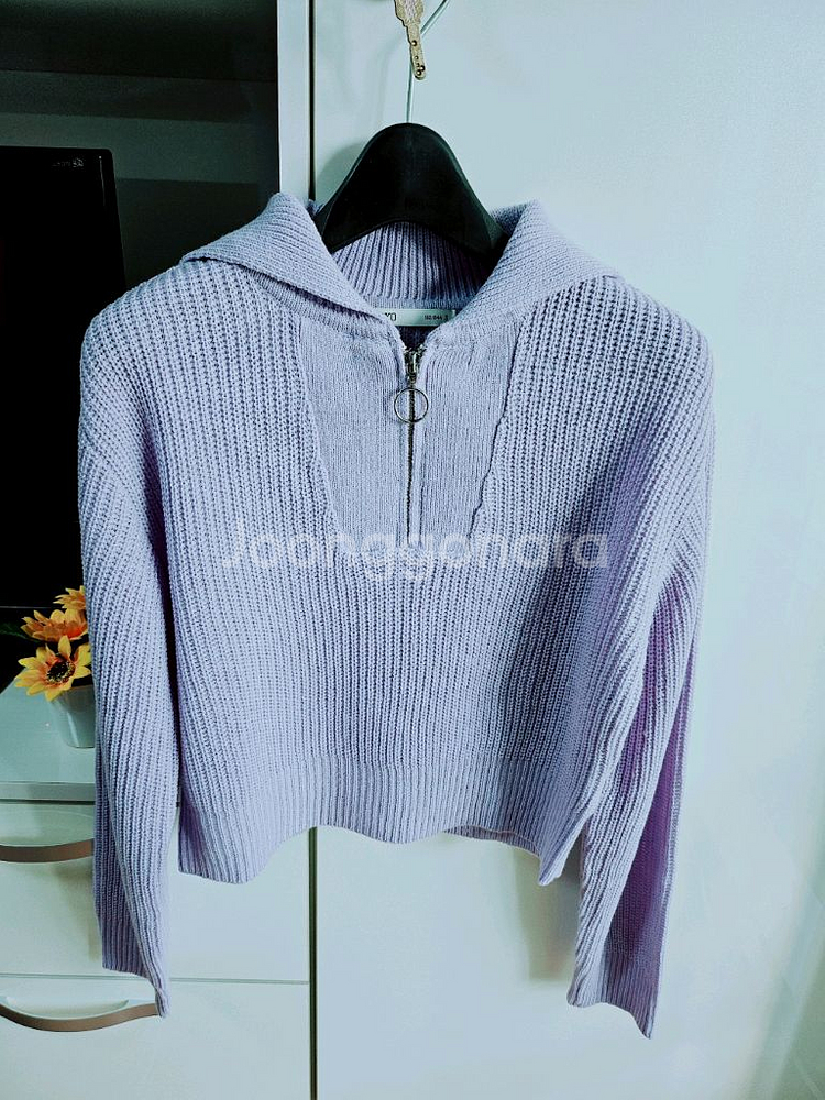 니트 집업 #라벤더 니트 #55사이즈--1