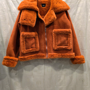 COOLPIS 오렌지 무스탕 자켓 프리사이즈