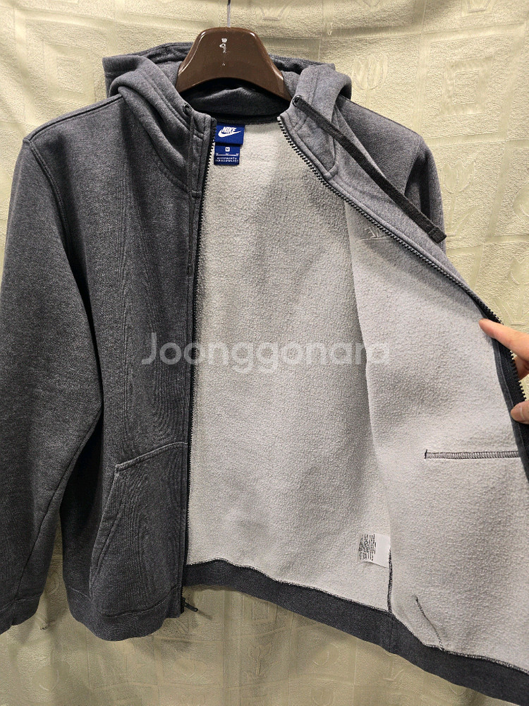 나이키 기모 회색 후드집업 자켓 M(95)--6