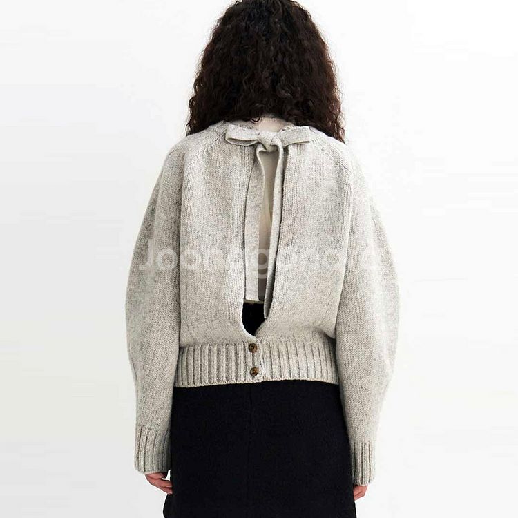 모한(MOHAN) RTW 셰틀랜드울 백 오픈니트 55-66--2