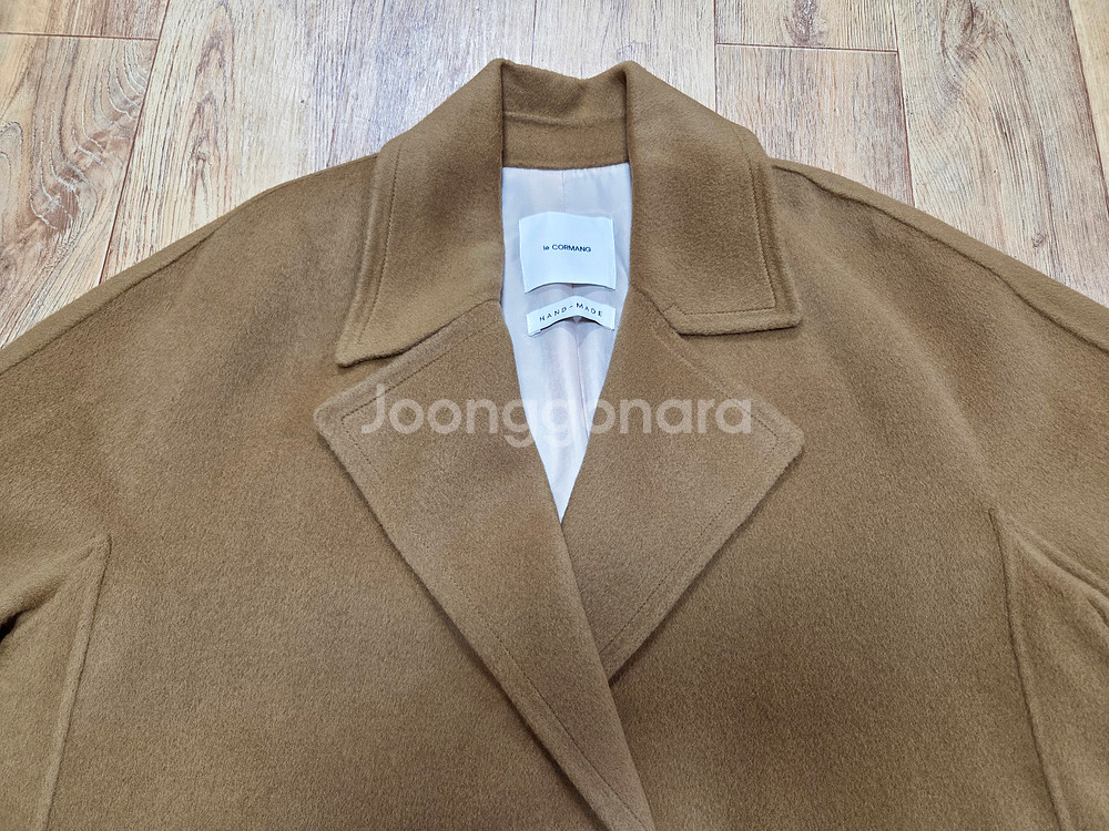 르꼬르망(le cormang) 핸드메이드 벨티드 울코트 프리사이즈 새상품--5