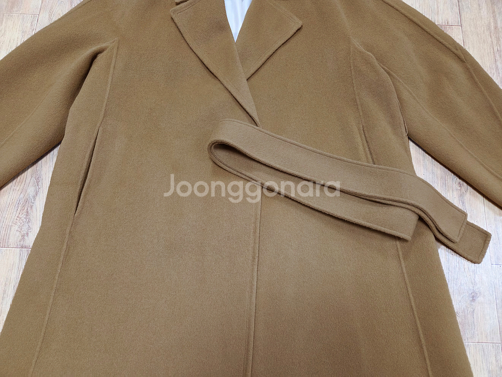 르꼬르망(le cormang) 핸드메이드 벨티드 울코트 프리사이즈 새상품--7