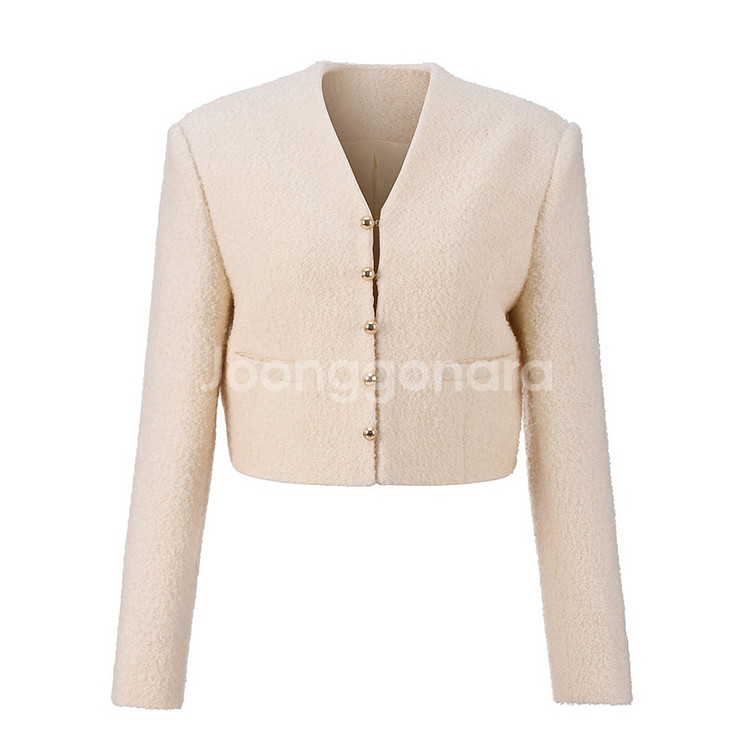 르네제이(RENE J) BOBO 부클 크롭 트위드 울자켓 55-66--1