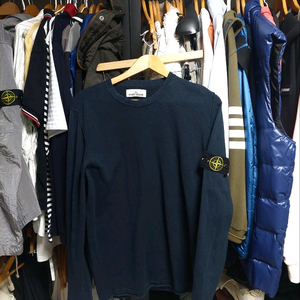 스톤아일랜드 와펜패치 찐네이비 코튼 니트 XL