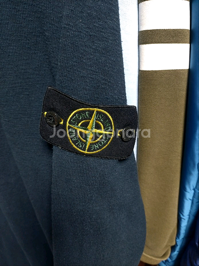 스톤아일랜드 와펜패치 찐네이비 코튼 니트 XL--2