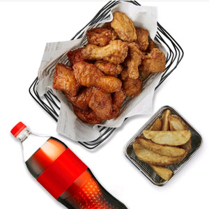 교촌치킨 반반한마리 웨지감자세트 (레드+간장)