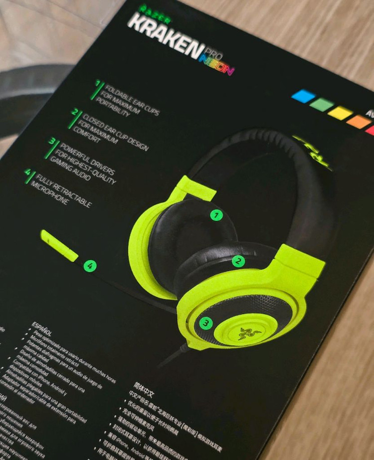 (미개봉) 레이저 크라켄 프로 게이밍 헤드셋--2