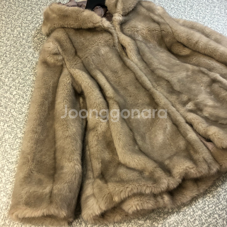 인조 후드 프리미엄 비건 밍크 코트 페이크퍼 에코퍼 자켓 점퍼 프릴A라인--2