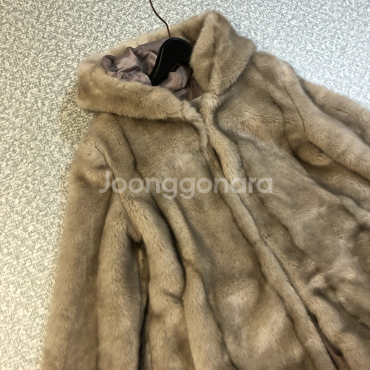 인조 후드 프리미엄 비건 밍크 코트 페이크퍼 에코퍼 자켓 점퍼 프릴A라인--3