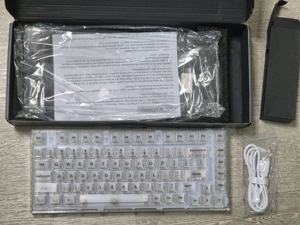 yunzii 윤지 x75 프로 투명 키보드 유무선 블루투스--0