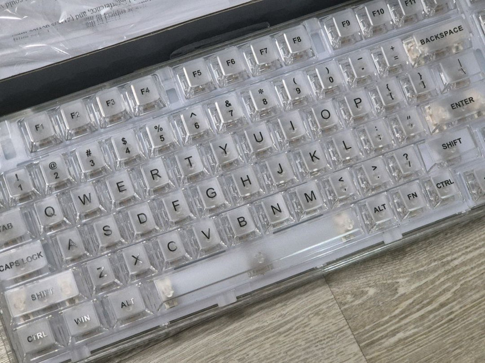 yunzii 윤지 x75 프로 투명 키보드 유무선 블루투스--1