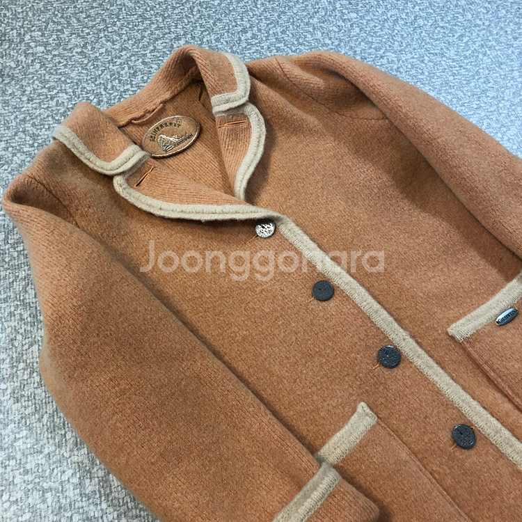 기스바인 감귤 울 카라 가디건 울 자켓 코트 퓨어뉴울--2