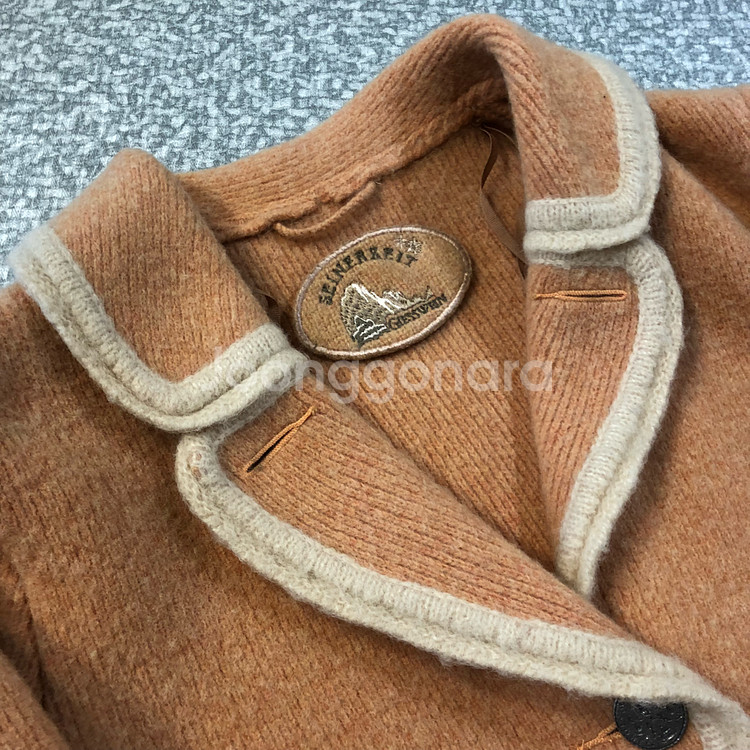 기스바인 감귤 울 카라 가디건 울 자켓 코트 퓨어뉴울--3