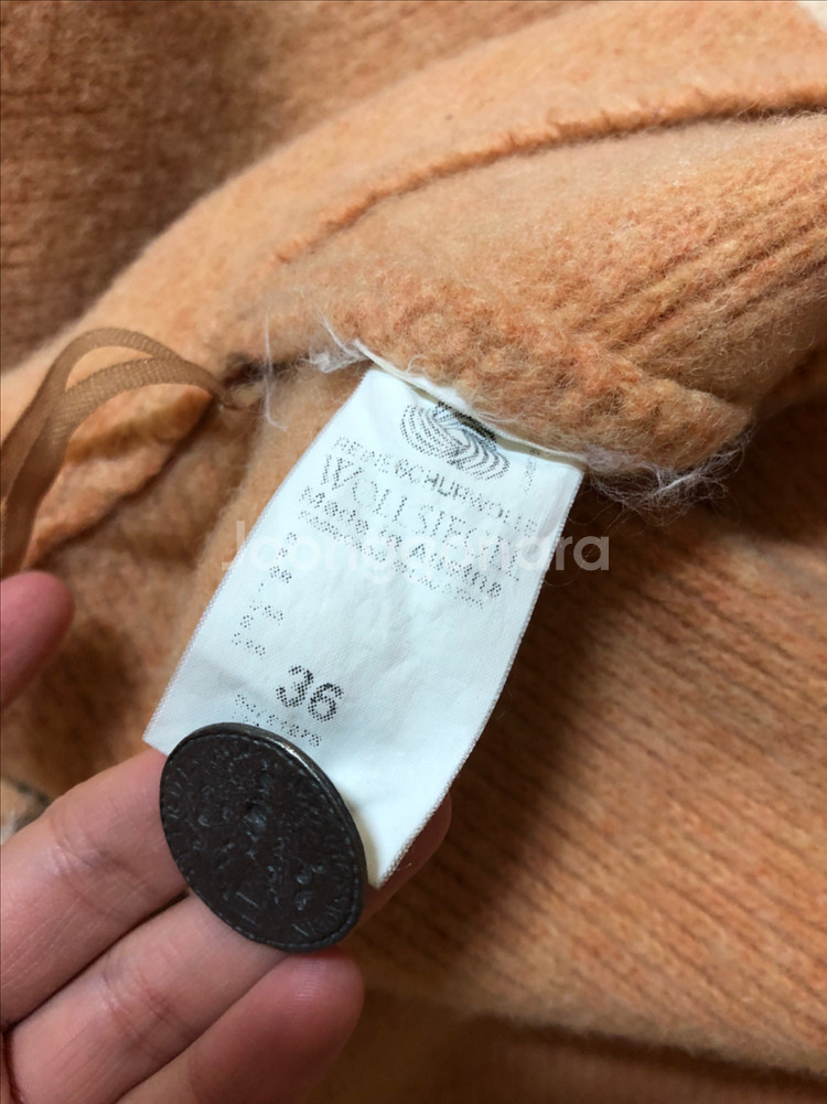 기스바인 감귤 울 카라 가디건 울 자켓 코트 퓨어뉴울--4