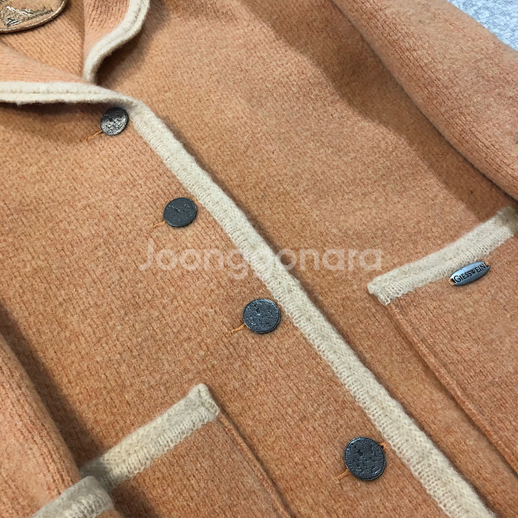 기스바인 감귤 울 카라 가디건 울 자켓 코트 퓨어뉴울--6