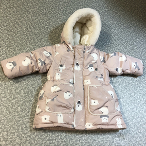 압소바 북극곰 핑크 패딩 24m 100 여아 아기