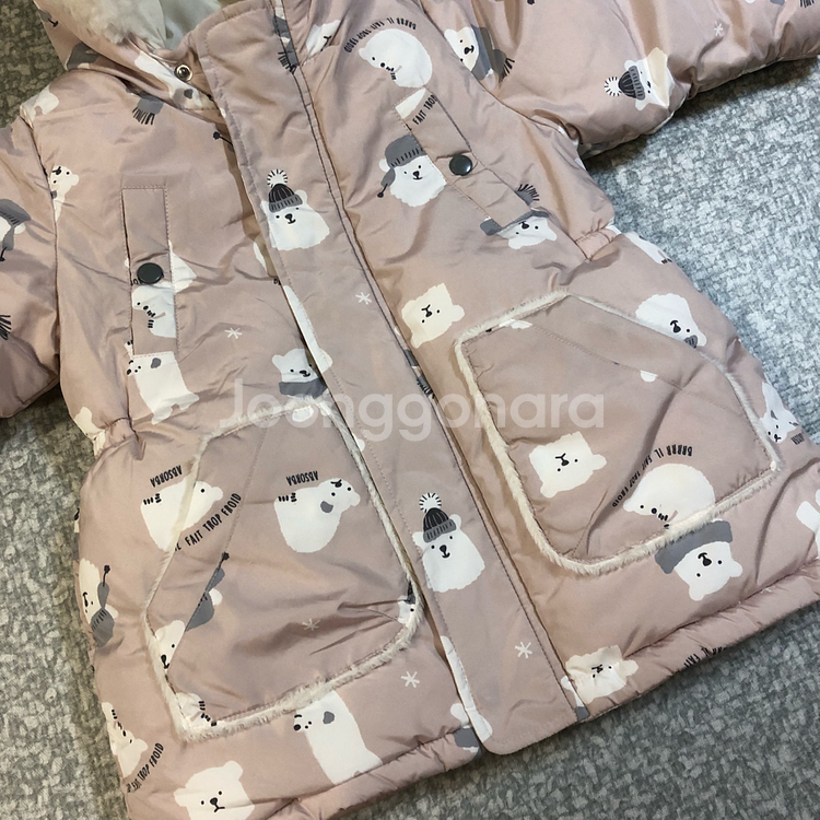 압소바 북극곰 핑크 패딩 24m 100 여아 아기--2