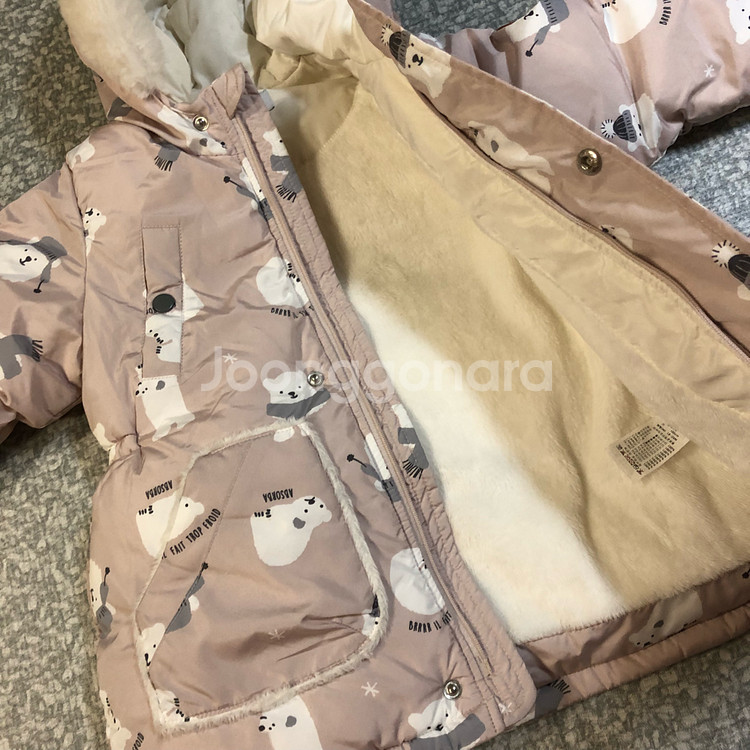 압소바 북극곰 핑크 패딩 24m 100 여아 아기--3