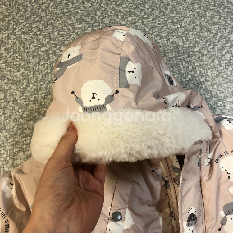 압소바 북극곰 핑크 패딩 24m 100 여아 아기--6