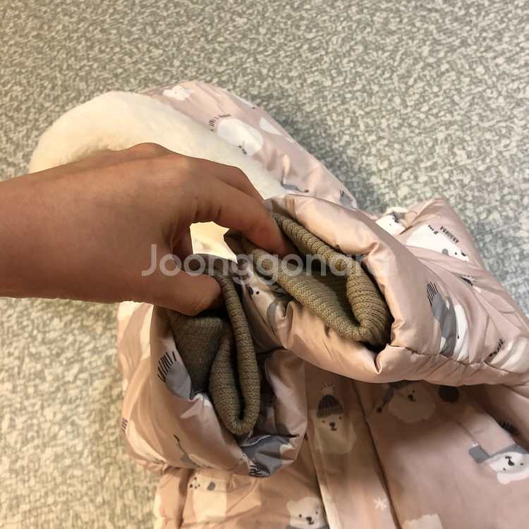 압소바 북극곰 핑크 패딩 24m 100 여아 아기--7