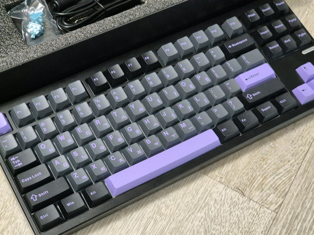 mchose gx87 미스트 블루축 알루미늄 유무선 블루투스 키보드--1