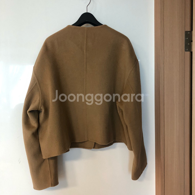 핸드메이드 노카라 브이넥 숏 코트 국산 고퀄 LURE 하객룩 출근룩--1