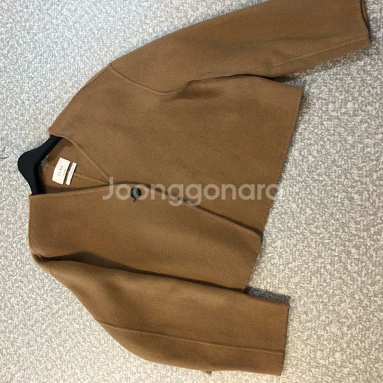 핸드메이드 노카라 브이넥 숏 코트 국산 고퀄 LURE 하객룩 출근룩--2